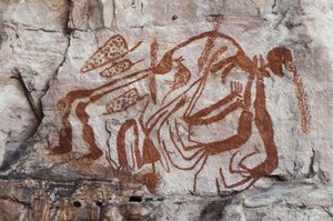 Aborigine-Mythologie, Burrunggui, Arnhem Land (Felsmalerei) von Unbekannt Unbekannt