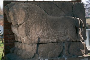 Basrelief mit Löwen aus Kultepe (Kanesh), Kappadokien, Türkei, Hethitische Zivilisation, 3. Jahrtausend v. Chr. von Unbekannt Unbekannt