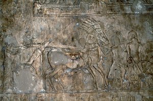 Basrelief mit Wagen, Nekropole von Tell el-Amarna, Ägypten, ägyptische Zivilisation, Neues Reich, 18. Dynastie von Unbekannt Unbekannt