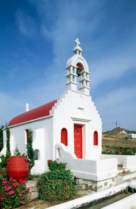 Kirche auf der Insel Mykonos, Kykladeninseln, Griechenland (Foto)