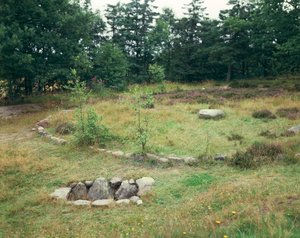 Dänemark, Jütland, Bjerrgrav, Hvolris, keltischer Friedhof mit kreisförmigen Gräbern