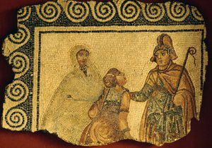 Initiationsszene, Mosaik aus der römischen Villa von Negrar, Venetien, Italien, römische Zivilisation von Unbekannt Unbekannt