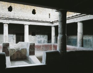 Kleines Innenatrium mit Brunnen zur Gartenbewässerung, Römische Villa Poppaea, Oplonti, Torre Annunziata