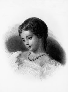 Porträt von Augusta Ada Byron, Gräfin von Lovelace (1815-1852), englische Mathematikerin und Schriftstellerin, sie gilt als erste Programmiererin, Gravur von Unbekannt Unbekannt