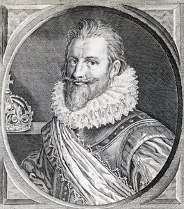 Porträt von Christian IV., König von Dänemark und Norwegen, Gravur von Unbekannt Unbekannt