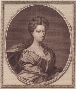 Porträt von Greville Doddington, Herzogin von Manchester (1672-1720), Kupferstich von John Goldar (1729-1795) nach einem Gemälde von G. Kneller