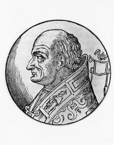 Porträt von Papst Leo III. (750-816), 96. Papst der katholischen Kirche ab 796, Gravur