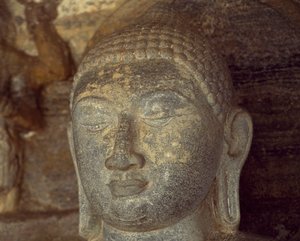 Sri Lanka, Polonnaruwa, Detail der Buddha-Statue von Gal Vihara (UNESCO-Welterbeliste)