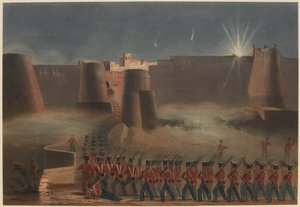 Der Sturm auf Ghuznee. Die Sturmkolonne betritt die Festung, 23. Juli 1839