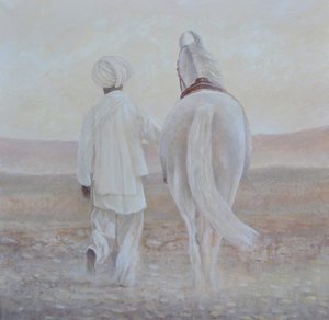 Rabari und weißes Pferd