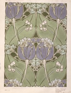 Entwurf für ein florales gewebtes Textil, ca. 1905