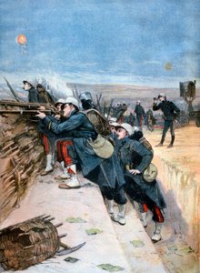 Französische Soldaten bei Schützengrabenmanövern, 1894