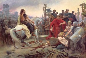 Vercingetorix wirft seine Waffen zu Füßen von Julius Caesar, 1899 von Lionel Noel Royer