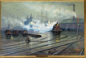 Ansicht der Cardiff Docks. Gemälde von Lionel Walden (1861-1933) 1894. Paris, Musée d