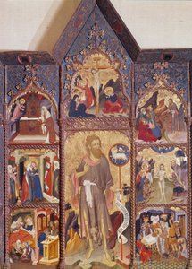 Altarbild des Heiligen Johannes des Täufers: Szene aus seinem Leben. Gemälde von Luis Borrassa (1350-1424). Museum für Kunstgewerbe, Paris von Lluís Borrassà