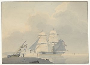 Segelschiff in ruhigem Wasser von Lodewijk Gilles Haccou