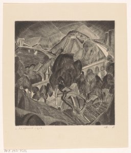 Berglandschaft mit Aquädukt