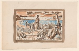 Flucht nach Ägypten von Lodewijk Schelfhout (signed by artist)