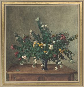Blumenstrauß aus kleinen Chrysanthemen, 1862 von Léon Bonvin