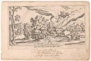 Callisto wird von Jupiter in den Sternenhimmel aufgenommen Le Fable de Calisto (Serientitel) Mythe von Callisto (Serientitel) von Léon Davent (attributed to)