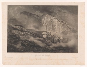 Ansicht der Teufelsbrücke im Gotthardpass von Léon Jean Baptiste Sabatier