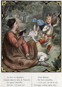 Illustration von Lorenz Frolich (1820-1908) für das Volkslied „Der gute König Dagobert“. Ausgabe J. Hetzel. Um 1880 von Lorens Frolich
