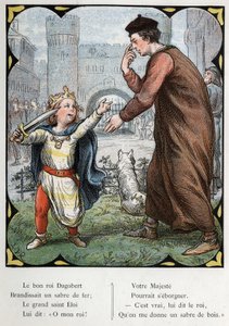 Illustration von Lorenz Frolich (1820-1908) für das Volkslied „Der gute König Dagobert“. Ausgabe J. Hetzel. Um 1880 von Lorens Frolich