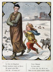 Illustration von Lorenz Frølich (1820-1908) für das Volkslied „Der gute König Dagobert“. Ausgabe J. Hetzel. Um 1880. von Lorens Frolich