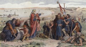 Thyra Dannebod befiehlt den Bau des Danevirke