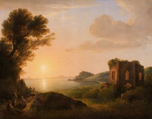 Der Meerbusen von Baiae bei Sonnenuntergang