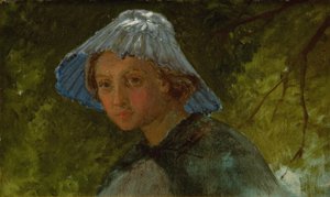 Frau Lina Frølich mit Sonnenhut