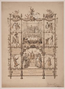 Gedenkblatt zum Künstlerkarneval am 3. März 1854