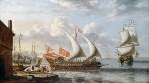 Eine Galeere von Malta, ca. 1680 von Lorenzo Castro