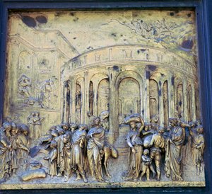 Detail der Paradiespforten, 15. Jahrhundert von Lorenzo Ghiberti