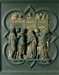Nordtor (genannt Porte de la Croix, im Norden), Außendetail: „Pfingsten“ Bronzeskulptur von Lorenzo Ghiberti (1378-1455) von Lorenzo Ghiberti