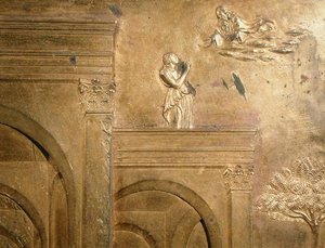 Die Geschichte von Jakob und Esau, Detail (Originaltafel von den Osttüren des Baptisteriums) von Lorenzo Ghiberti