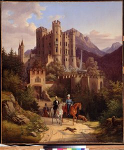 Der Kronprinz Maximilian reitet in Hohenschwangau von Lorenzo II Quaglio