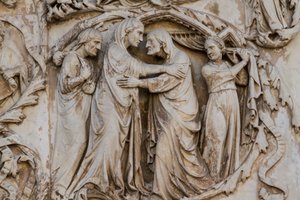 Maria besucht Elisabeth (Detail) von Lorenzo Maitani