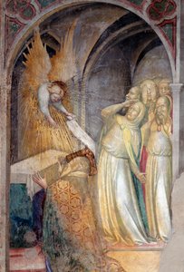 Erzengel Gabriel kündigt Zacharias die Geburt von Johannes dem Täufer an (Detail) von Lorenzo Salimbeni