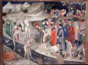 Johannes der Täufer tauft die Neophyten am Ufer des Jordan von Lorenzo Salimbeni