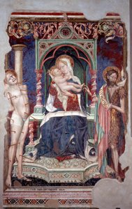 Jungfrau mit Kind, umgeben von St. Sebastian und St. Johannes dem Täufer von Lorenzo Salimbeni