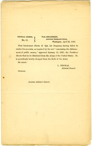 Allgemeine Befehle, Nr. 11, Kriegsministerium, Büro des Generaladjutanten, Washington, 23. April 1861