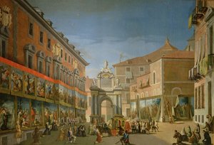 Der Triumphbogen der Heiligen Maria in der Hauptstraße von Madrid von Lorenzo de Quiros
