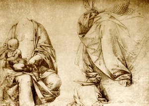 Zwei Gewandstudien zu einer Madonna von Lorenzo di Credi