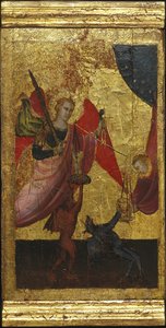 Der heilige Laurentius bittet für die Seele von Kaiser Heinrich II. Szenen aus dem Leben des heiligen Laurentius, Predella von Lorenzo di Niccolò