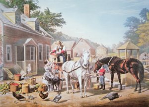 Amerikanische Szenen: Vorbereitung für den Markt, veröffentlicht von N. Currier