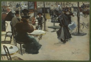 Straßenszene, auch bekannt als Terrasse eines Cafés, ca. 1895 von Louis Abel Truchet