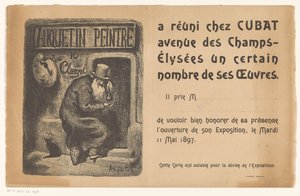Einladung zu einer Ausstellung mit Gemälden von Louis Anquetin