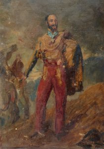 Porträtskizze eines stehenden Offiziers von Louis Auguste Baron de Schwiter