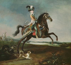 Reiterporträt von Marie-Antoinette in Jagdkleidung, 1783